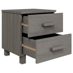 Berkfield Home Bedside Cabinets HAMAR 2 pcs Light Grey 40x35x44.5cm Solid Wood - Size: 40x35x44.5 cm - thumbnail 6