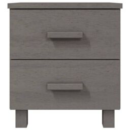 Berkfield Home Bedside Cabinets HAMAR 2 pcs Light Grey 40x35x44.5cm Solid Wood - Size: 40x35x44.5 cm - thumbnail 4