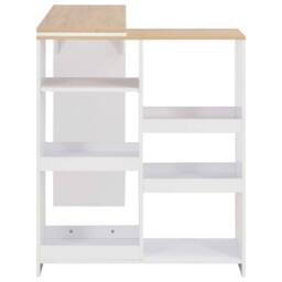 Berkfield Home Comfortable Bar Table with Moveable Shelf White 138x39x110 cm - Size: 138 x 39 x 110 cm - thumbnail 4