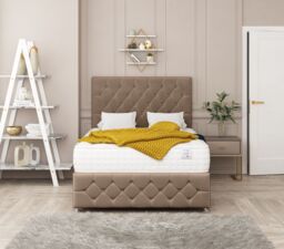 "Bed Choices Regency Bed Set No drawer With Mattress & 26"" Headboard in Brown - Size: Small Double" - thumbnail 2