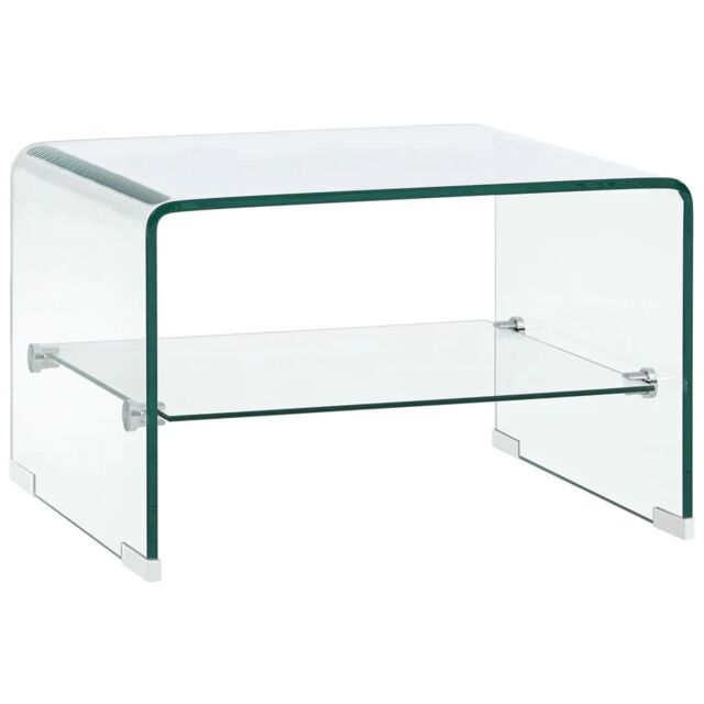 Berkfield Home Coffee Table Clear 50x45x33 cm Tempered Glass - Size: 50 x 45 x 33 cm - image 1