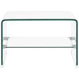 Berkfield Home Coffee Table Clear 50x45x33 cm Tempered Glass - Size: 50 x 45 x 33 cm - thumbnail 2