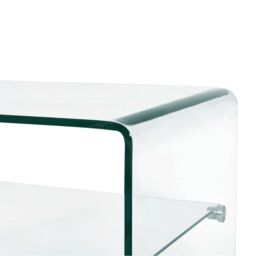 Berkfield Home Coffee Table Clear 50x45x33 cm Tempered Glass - Size: 50 x 45 x 33 cm - thumbnail 4