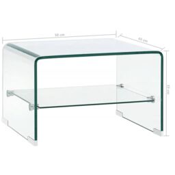 Berkfield Home Coffee Table Clear 50x45x33 cm Tempered Glass - Size: 50 x 45 x 33 cm - thumbnail 5