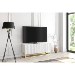 Mex Furniture LTD TV Unit Ripple 100cm - White with Fluted Doors - thumbnail 7