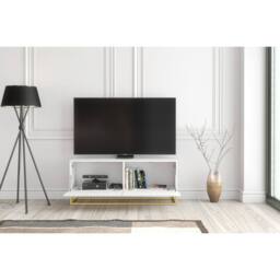 Mex Furniture LTD TV Unit Ripple 100cm - White with Fluted Doors - thumbnail 4
