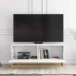 Mex Furniture LTD TV Unit Ripple 100cm - White with Fluted Doors - thumbnail 2