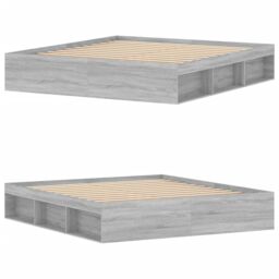Berkfield Home Bed Frame Grey Sonoma 180x200 cm Super King Size - thumbnail 4
