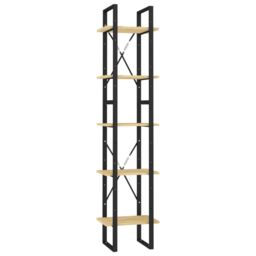 Berkfield Home 5-Tier Book Cabinet 40x30x175 cm Pinewood in Brown - Size: 40 x 30 x 175 cm - thumbnail 2