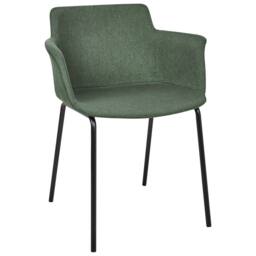 Wyld and Coco Green Polyester Dining Chair Set of 2 - Black Metal Legs - thumbnail 6
