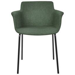 Wyld and Coco Green Polyester Dining Chair Set of 2 - Black Metal Legs - thumbnail 3