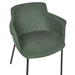 Wyld and Coco Green Polyester Dining Chair Set of 2 - Black Metal Legs - thumbnail 7