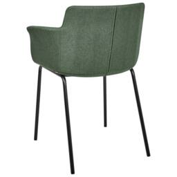Wyld and Coco Green Polyester Dining Chair Set of 2 - Black Metal Legs - thumbnail 5