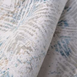 Kukoon Silver Blue Metallic Distressed Geometric Motif Low Pile Area Rug in Metallics - Size: 60 cm x 110 cm - thumbnail 5