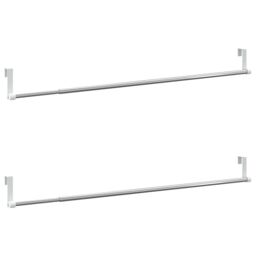 Berkfield Home Curtain Rails 2 pcs White & Silver 60-105 cm Aluminium - thumbnail 2