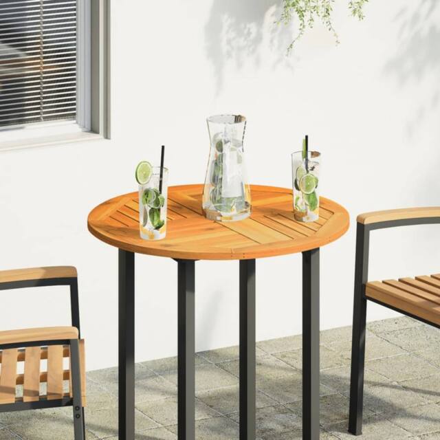 Berkfield Home Table Top √ò70x2 cm Round Solid Wood Acacia in Brown - Size: 70x2 cm - image 1