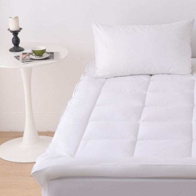 Glamhaus Luxury Mattress Topper Fitted Skirt - Oeko Tex 100 & Silvadur - Single in White - image 1