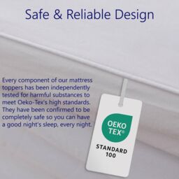Glamhaus Luxury Mattress Topper Fitted Skirt - Oeko Tex 100 & Silvadur - Single in White - thumbnail 3