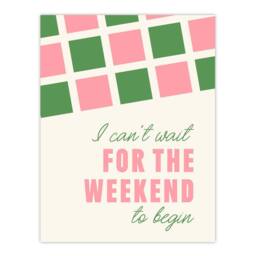 "Artery8 Can't Wait For The Weekend To Begin Simple Retro Wall Art Print - Size: W12"" x H16""" - thumbnail 1