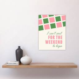 "Artery8 Can't Wait For The Weekend To Begin Simple Retro Wall Art Print - Size: W12"" x H16""" - thumbnail 4