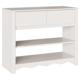"Berkfield Home Console Table ""DRAMMEN"" White 89, 5x37x73 cm Solid Wood Pine - Size: 5 x 37 x 73 cm" - thumbnail 2
