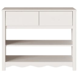 "Berkfield Home Console Table ""DRAMMEN"" White 89, 5x37x73 cm Solid Wood Pine - Size: 5 x 37 x 73 cm" - thumbnail 7