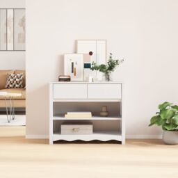"Berkfield Home Console Table ""DRAMMEN"" White 89, 5x37x73 cm Solid Wood Pine - Size: 5 x 37 x 73 cm" - thumbnail 4