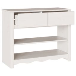 "Berkfield Home Console Table ""DRAMMEN"" White 89, 5x37x73 cm Solid Wood Pine - Size: 5 x 37 x 73 cm" - thumbnail 5