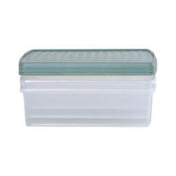 Wham Clip 3x 30L Rectangular Plastic Storage Boxes with Clip Lock Lids in Green - thumbnail 3