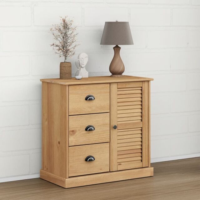 Berkfield Home Sideboard with Drawers VIGO 78x40x75 cm Solid Wood Pine in Brown - Size: 78 x 40 x 75 cm - image 1