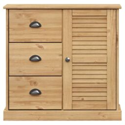 Berkfield Home Sideboard with Drawers VIGO 78x40x75 cm Solid Wood Pine in Brown - Size: 78 x 40 x 75 cm - thumbnail 5