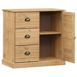 Berkfield Home Sideboard with Drawers VIGO 78x40x75 cm Solid Wood Pine in Brown - Size: 78 x 40 x 75 cm - thumbnail 4
