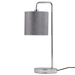 First Choice Lighting Silvery Grey Glitter 15cm Table Lamp Shade in Silver - thumbnail 3