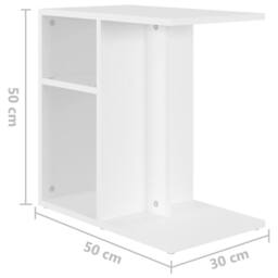 Berkfield Home Side Table White 50x30x50 cm Engineered Wood - Size: 50 x 30 x 50 cm - thumbnail 8
