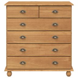 Berkfield Home Chest of Drawers 'ASKIM'91x40x95.5 cm Solid Wood Pine in Brown - Size: 91x40x95.5 cm - thumbnail 6