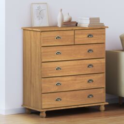 Berkfield Home Chest of Drawers 'ASKIM'91x40x95.5 cm Solid Wood Pine in Brown - Size: 91x40x95.5 cm - thumbnail 1