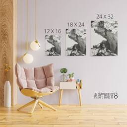"Artery8 Tsar Nicholas II on the Russian Bear Holst Canvas Wall Art Print in White - Size: W12"" x H16""" - thumbnail 4