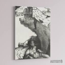 "Artery8 Tsar Nicholas II on the Russian Bear Holst Canvas Wall Art Print in White - Size: W12"" x H16""" - thumbnail 2