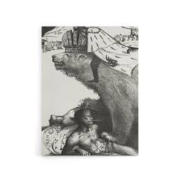 "Artery8 Tsar Nicholas II on the Russian Bear Holst Canvas Wall Art Print in White - Size: W12"" x H16""" - thumbnail 1