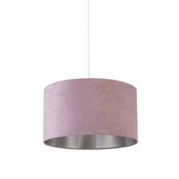 Lighting Collection Lilac Velvet Drum Shade Silver Inner D50Cm Lamp Shade - thumbnail 3