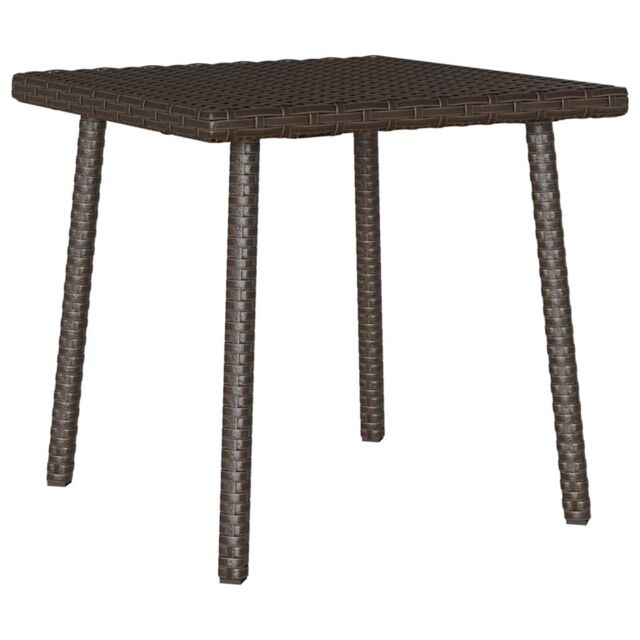Berkfield Home Garden Coffee Table Rectangular Brown 40x40x37 cm Poly Rattan - Size: 40 x 40 x 37 cm - image 1