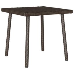 Berkfield Home Garden Coffee Table Rectangular Brown 40x40x37 cm Poly Rattan - Size: 40 x 40 x 37 cm - thumbnail 6
