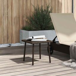 Berkfield Home Garden Coffee Table Rectangular Brown 40x40x37 cm Poly Rattan - Size: 40 x 40 x 37 cm - thumbnail 3
