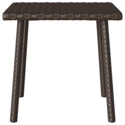 Berkfield Home Garden Coffee Table Rectangular Brown 40x40x37 cm Poly Rattan - Size: 40 x 40 x 37 cm - thumbnail 4