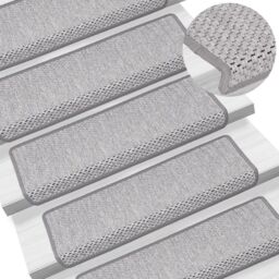 Berkfield Home Stair Mats Self-adhesive Sisal-Look 15 pcs 65x21x4 cm Beige - Size: Medium - thumbnail 1