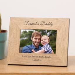 Uniqueful Personalised My Daddy Wood Picture Frame 7x5 Fathers Day Dad in Beige - Size: 1 Pack - thumbnail 1