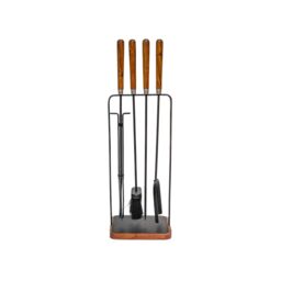 Ivyline Wooden Handle Square Companion Set H73cm W24cm in Black - thumbnail 2