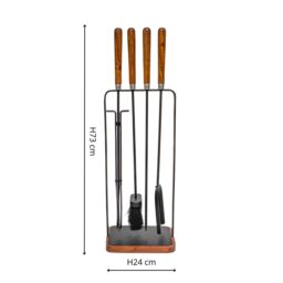 Ivyline Wooden Handle Square Companion Set H73cm W24cm in Black - thumbnail 6