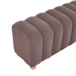 Wyld and Coco Brown Boucle Bed Bench with Wooden Legs - thumbnail 6
