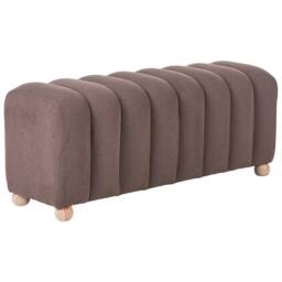 Wyld and Coco Brown Boucle Bed Bench with Wooden Legs - thumbnail 4